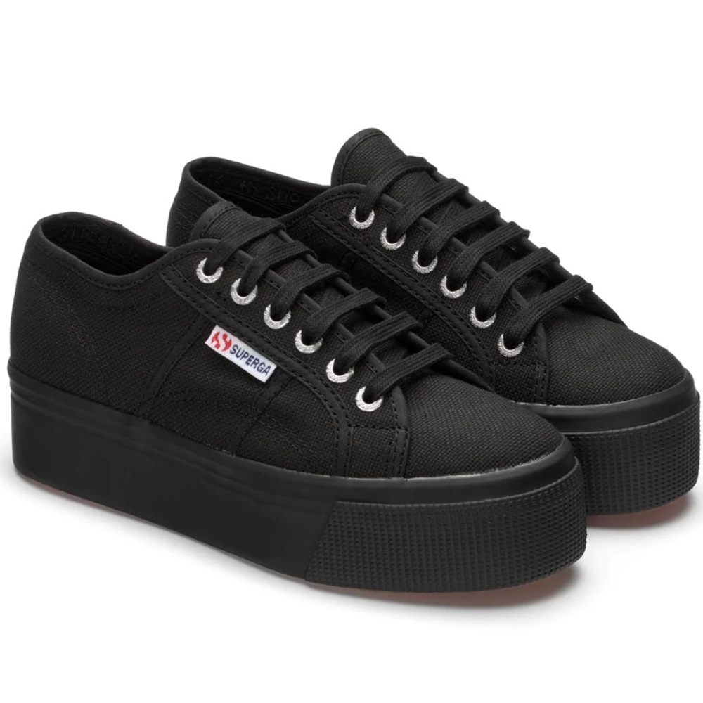 Superga 2790 Platform Sneakers Size 41 - Women’s 9.5 - Full Black - NWOT
